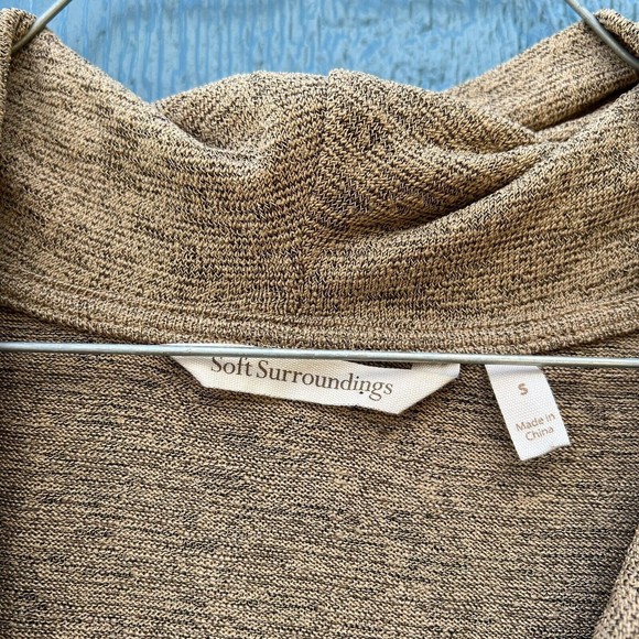 Soft Surroundings Tan Kerry Knit Dress Cowl Neck Sleeveless Size S - Picture 3 of 7